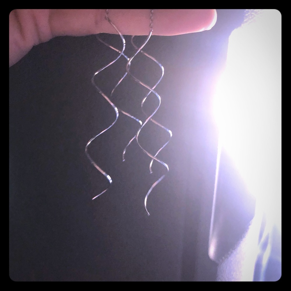 Thread spiral stainless steel earrings